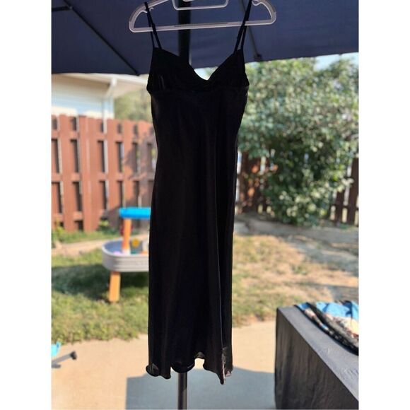 bebe long black slinky gown sz xs USA - Picture 11 of 13